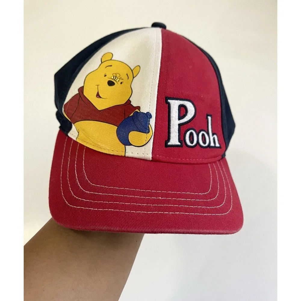 Vtg Y2K  Disney Winnie‎ the Pooh Characters Color Block 6-Panel  Hat YOUTH